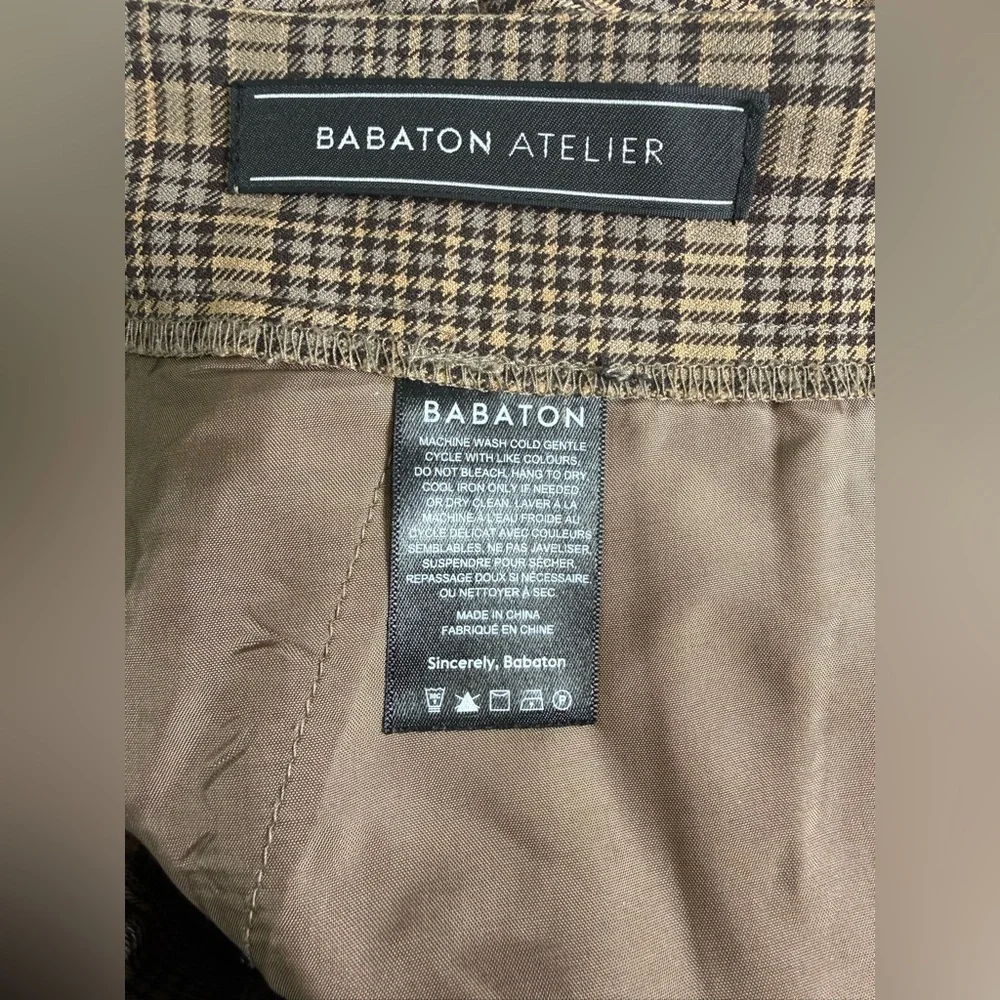 Babaton Brown Plaid Dress Pants - Picture 3 of 5